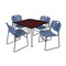 Kee/Zeng Kee Square Table & Chair Set, Wood, Metal, Polypropylene Top TB3636MHBPCM44BE - alternate 1